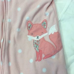 Footie pajamas, pink fox, size 4T